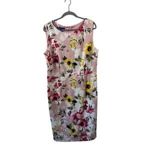 Apt 9 Womens Pink Floral Sleeveless Dress Size 16